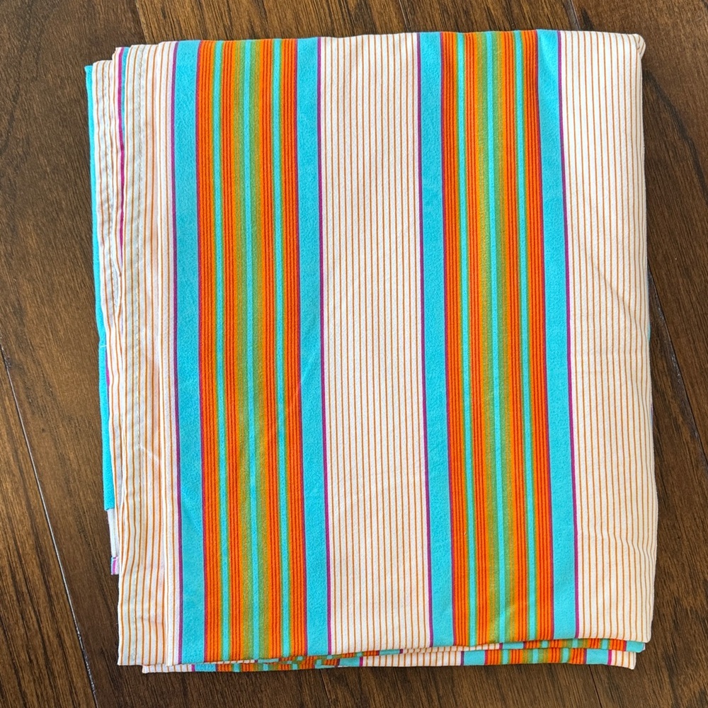 Queen size Colorful Striped Flat Sheet